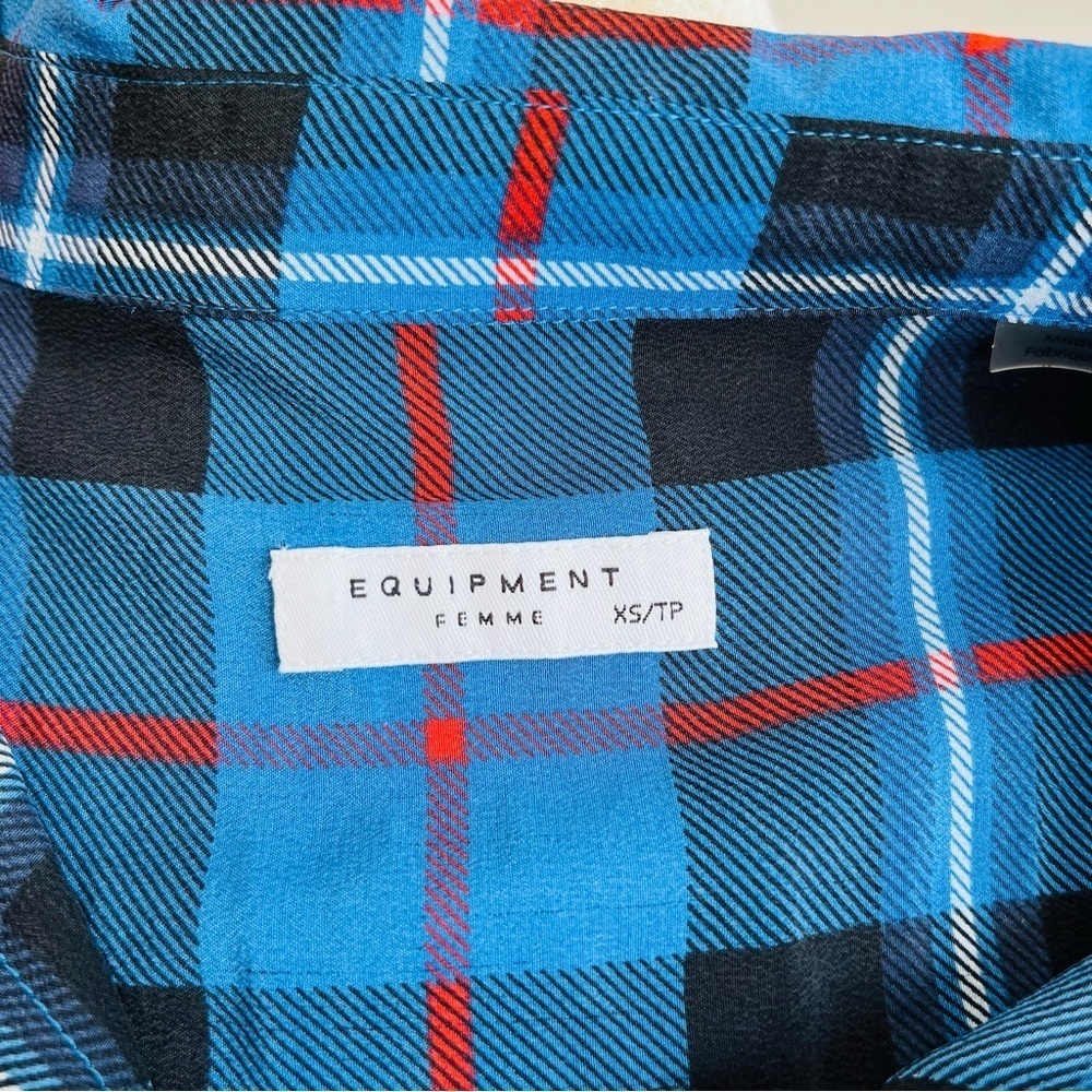 Equipment Silk Plaid Shirt Dress - Picture 3 of 7